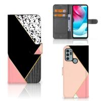 Motorola Moto G60s | Book Case | Zwart Roze Vormen