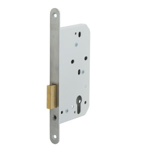 Nemef 638 Kastslot | DM60mm | voorplaat RVS 20x235mm afgerond | messing nachtschoot | DR 1+2+3+4 - 9063817650