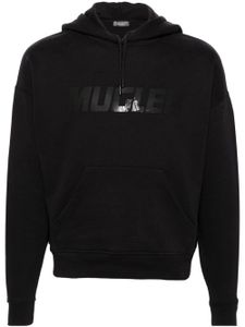 Mugler hoodie en coton à logo appliqué - Noir