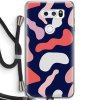 Memphis Shapes Pink: LG V30 Transparant Hoesje met koord