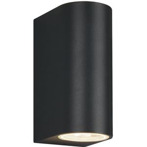 LED Tuinverlichting - Buitenlamp - Trion Royina Up and Down - GU10 Fitting - Spatwaterdicht IP44 - Rond - Mat Antraciet - Aluminium