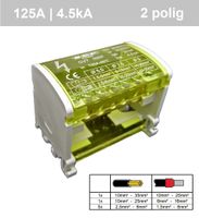 SEP 2 polig verdeelset 125A (2p, 7x aansl)