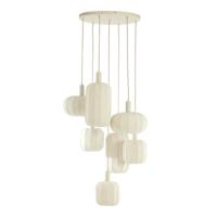 Hanglamp Tulsa 7-lichts rond Creme