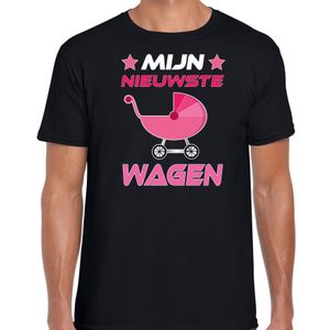 Cadeau t-shirt aanstaande papa - mijn nieuwste wagen - roze - Vaderdag/verjaardag