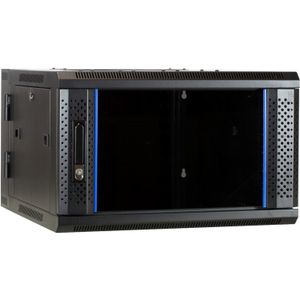 DSI 6U wandkast (kantelbaar) met glazen deur - DS6606-DOUBLE server rack 600 x 600 x 368mm