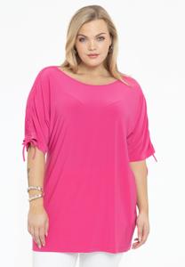 Yoek Tuniek met plooien | Roze | Maat 42/44