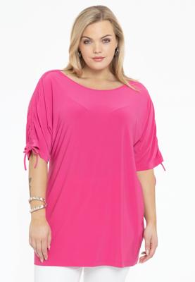 Yoek Tuniek met plooien | Roze | Maat 38/40