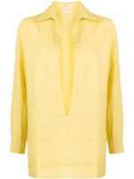 Hermès Pre-Owned chemise en lin à col plongeant (années 1990-2000) - Jaune