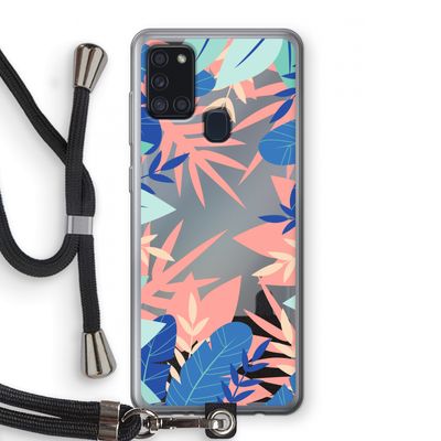 Tropisch: Samsung Galaxy A21s Transparant Hoesje met koord
