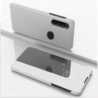 Voor Xiaomi Redmi Note 8 plating spiegel horizontale Flip lederen draagtas met beugel holster (zilver)