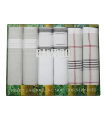 Tiseco bamboo Heren zakdoeken - 6-pack