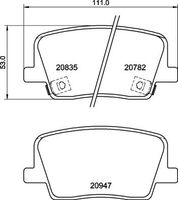 Remblokkenset, schijfrem BREMBO, u.a. für Ssangyong