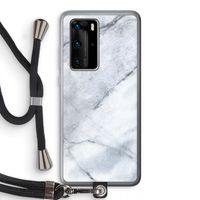 Witte marmer: Huawei P40 Pro Transparant Hoesje met koord