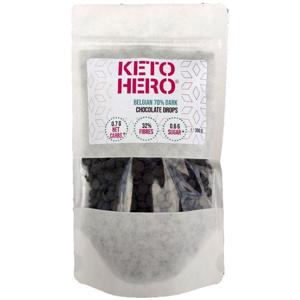 Keto Hero Pure Belgische Chocolade Druppels, 70%  (300 gr)