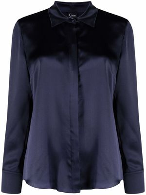 Carine Gilson chemise en soie à manches longues - Bleu
