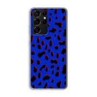 Blue Leopard: Samsung Galaxy S21 Ultra Transparant Hoesje