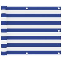 VidaXL Balkonscherm 75x300 cm oxford stof wit en blauw
