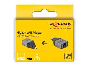 Delock 64118 USB Type-C-adapter naar Gigabit LAN 10/100/1000 Mbps - compact ontwerp