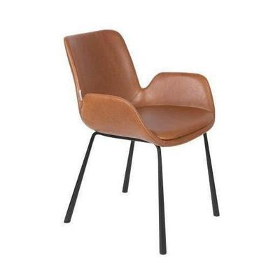 Zuiver Brit armstoel kunstleer Brown