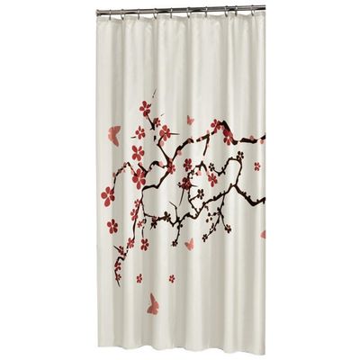 Douchegordijn Sealskin Blossom 100% polyester 180x200 Rood