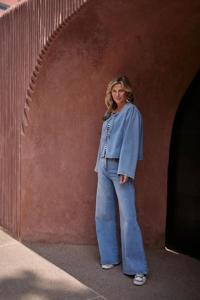 Nukus Broek Ruby | Bleached Denim