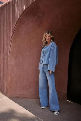 Nukus Broek Ruby | Bleached Denim