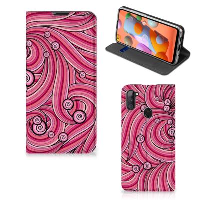 Samsung Galaxy M11 | A11 | Bookcase | Swirl Pink Samsung Galaxy M11 | A11 | Bookcase | Swirl Pink