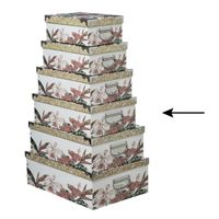 5Five Opbergdoos/box - 4x - wit - L40 x B26.5 x H14 cm - Stevig karton - Junglebox - thumbnail