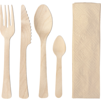 Depa Bestekset | incl. Servet | hout | 160mm | naturel | 400 stuks