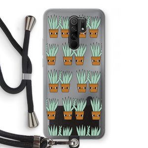 Sansevieria: Xiaomi Redmi 9 Transparant Hoesje met koord