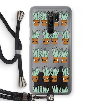 Sansevieria: Xiaomi Redmi 9 Transparant Hoesje met koord