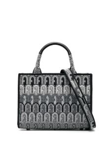 Furla sac cabas à motif monogrammé en jacquard - Noir