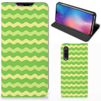 Xiaomi Mi 9 Hoesje met Magneet Waves Green - thumbnail