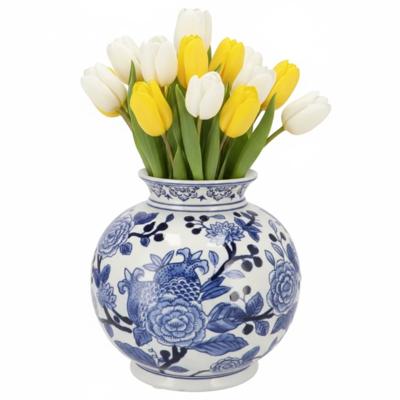 Chinese vaas Asian - blauw - porselein - D20 x 20 cm - bloemenvaas Chinese vaas Asian - blauw - porselein - D20 x 20 cm - bloemenvaas