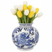 Chinese vaas Asian - blauw - porselein - D20 x 20 cm - bloemenvaas