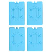 Koelelement plat - 4x - blauw - 200 ml - 11 x 16 cm - koeltas/koelbox element
