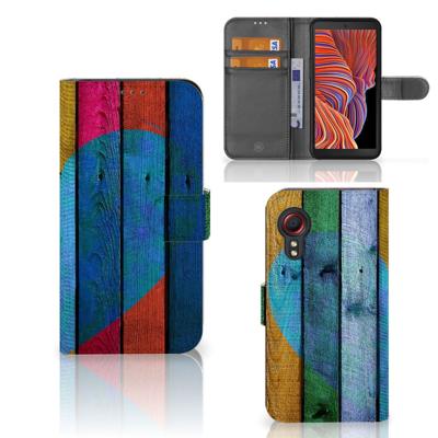 Samsung Galaxy Xcover 5 | Book Style Case | Wood Heart - Cadeau voor je Vriend