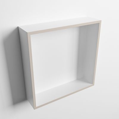 MONDIAZ EASY Nis 29,5x29,5cm in solid surface kleur Linen | Talc. 1 vak geschikt voor in- of opbouw