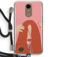 Woke up like this: LG K10 (2017) Transparant Hoesje met koord