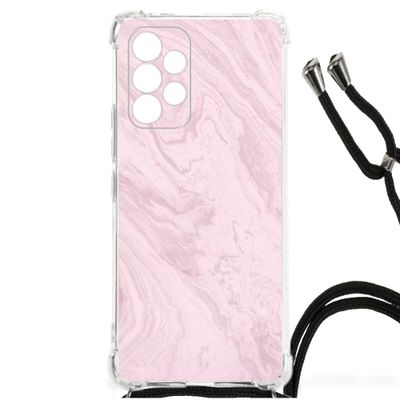 Samsung Galaxy A53 Anti-Shock Hoesje Marble Pink - Origineel Cadeau Vriendin
