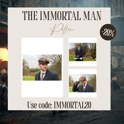 Newsboy Pet | Harris Tweed | 8-panelen | Bruin Mix | Peaky Blinders