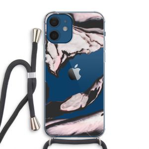 Roze stroom: iPhone 12 Transparant Hoesje met koord