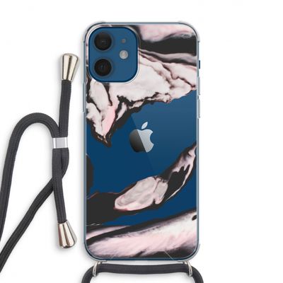 Roze stroom: iPhone 12 Transparant Hoesje met koord