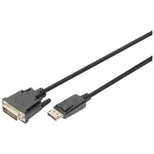 Digitus DB-340301-030-S DisplayPort-kabel DVI / DisplayPort Aansluitkabel DisplayPort-stekker 3.00 m Zwart Afgeschermd (dubbel), Afgeschermd