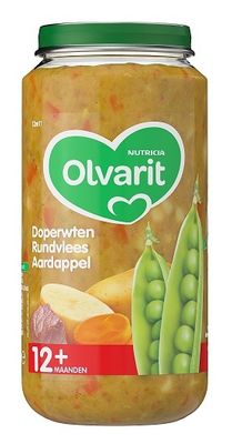 Olvarit Doperwten rundvlees aardappels 12M11 (250 gr)
