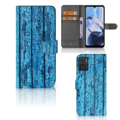 Motorola Moto E22 | E22i | Book Style Case | Wood Blue