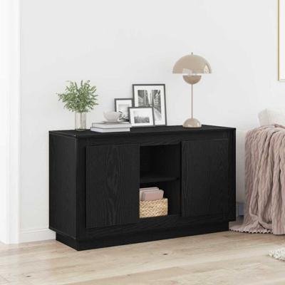 Dressoir Zwart eiken 102 x 35 x 60 cm Bewerkt hout