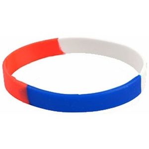 Siliconen armband rood wit blauw