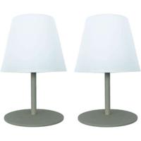 Set di 2 lampade da tavolo senza fili - LUMISKY - TWINS - Oliva - H16 cm - LED