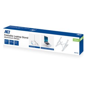 ACT Connectivity Laptopstandaard aluminium, opvouwbaar standaard Hoogte verstelbaar in 7 standen